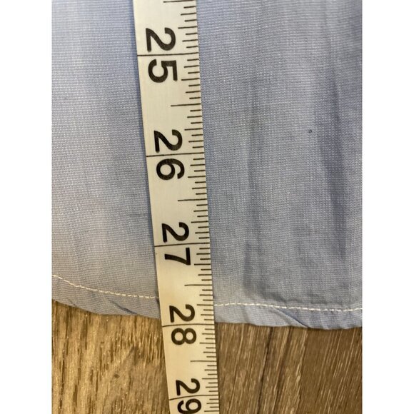 American Colors by Alex Lehr Blue V Neck Collared Long Sleeve Blouse Sz M - Picture 12 of 12